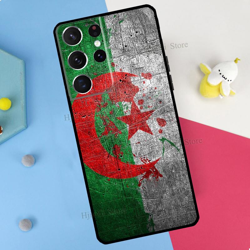 Algeria Flag Algerian Phone Case For Samsung Galaxy S23 S22 Ultra Note 20 10 S8 S9 S10 Plus S20 FE S21 FE Cover