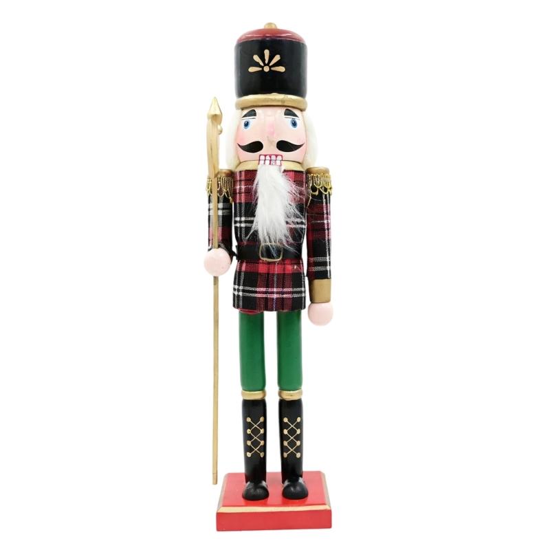 Christmas Nutcrackers Ornament Small Wooden Soldier Christmas Decorations Nutcrackers Figure Ornament for Table Shelf
