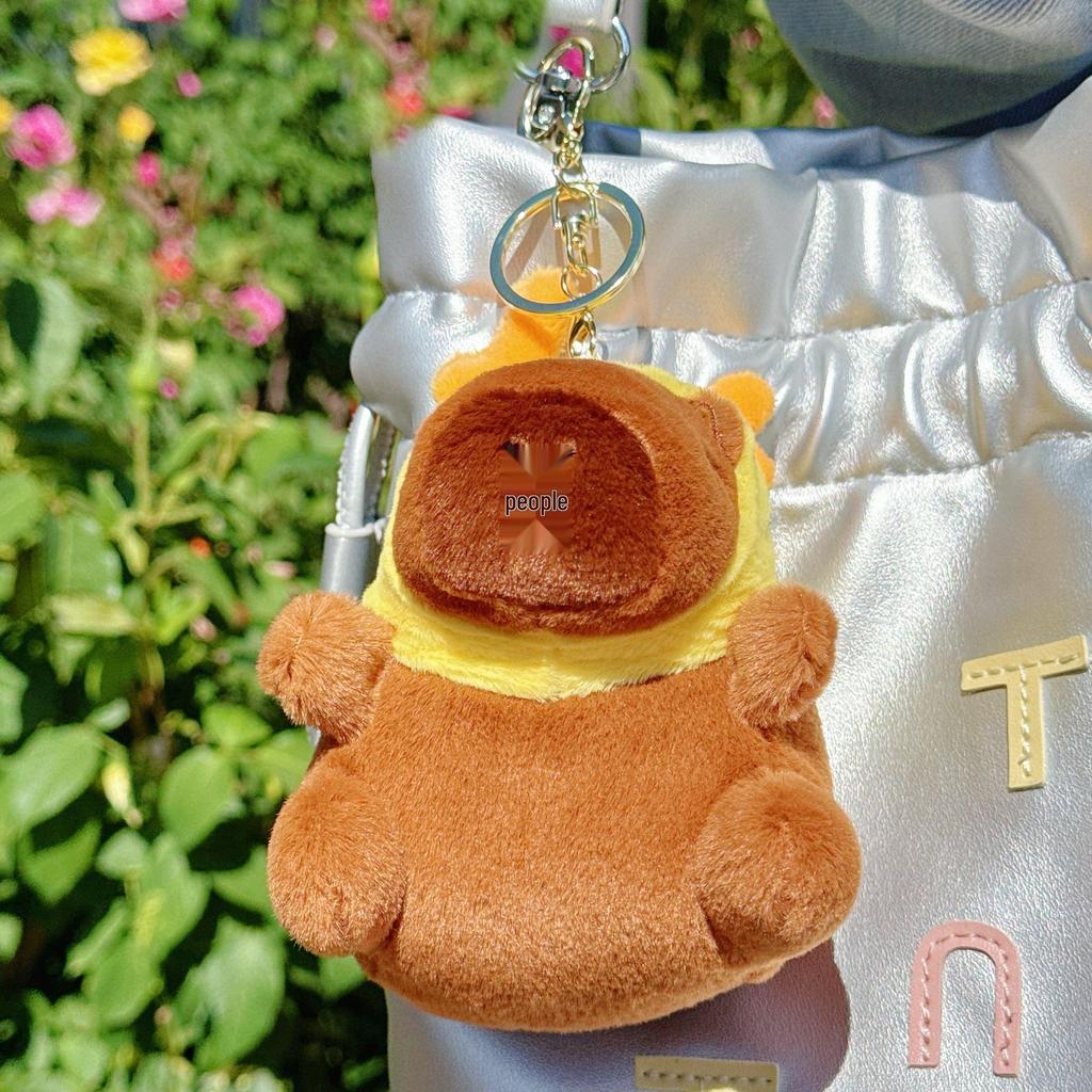 Capybara Plush Toy Keychain – Cute Stuffed Animal Backpack Clip