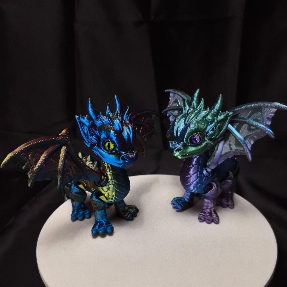 Multi-jointed 3D Printed Dragon Simulation Dragon Model Toy Flying Dragon Figures Home Decor