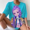 Huntrix Ramyeon Kpop Hunter T-shirt Party Casual T-shirt Women's Loose Breathable Street Wear Fashion Couple Top