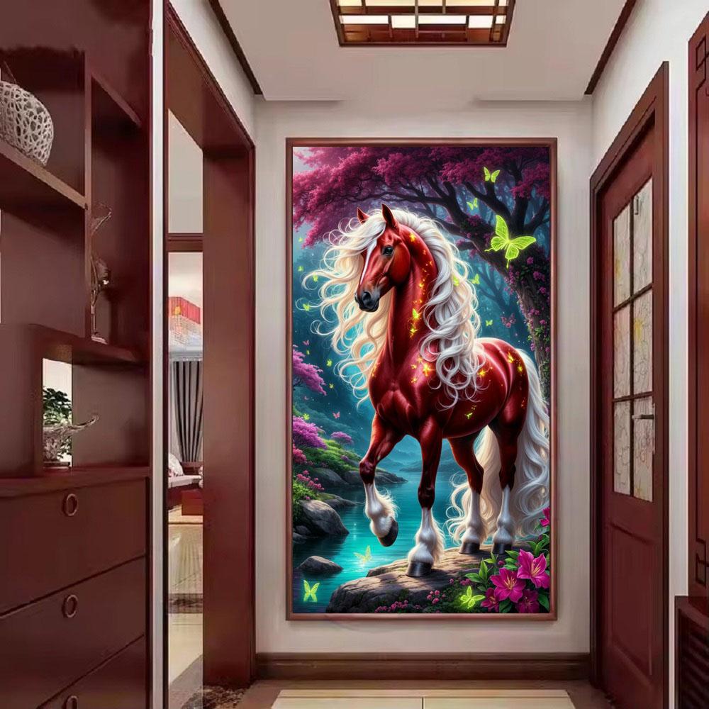 Large Size Mosaic DIY Full Diamond Painting Kits Art Beautiful Horse Embroidery Cross Stitch Rhinestones