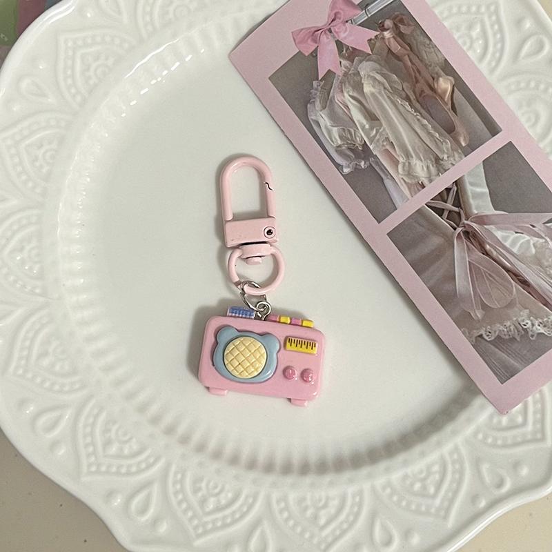 

Милый розовый музыкальный брелок в виде медведя для женщин и девочек, шнурок с защитой от потери, изысканный креативный брелок для ключей, украшение на сумку, идеальный подарок