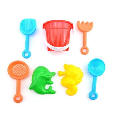 7-teiliges Mini Kinder Strand Sand Set Schaufel Rechen Eimer Förmchen Garten
