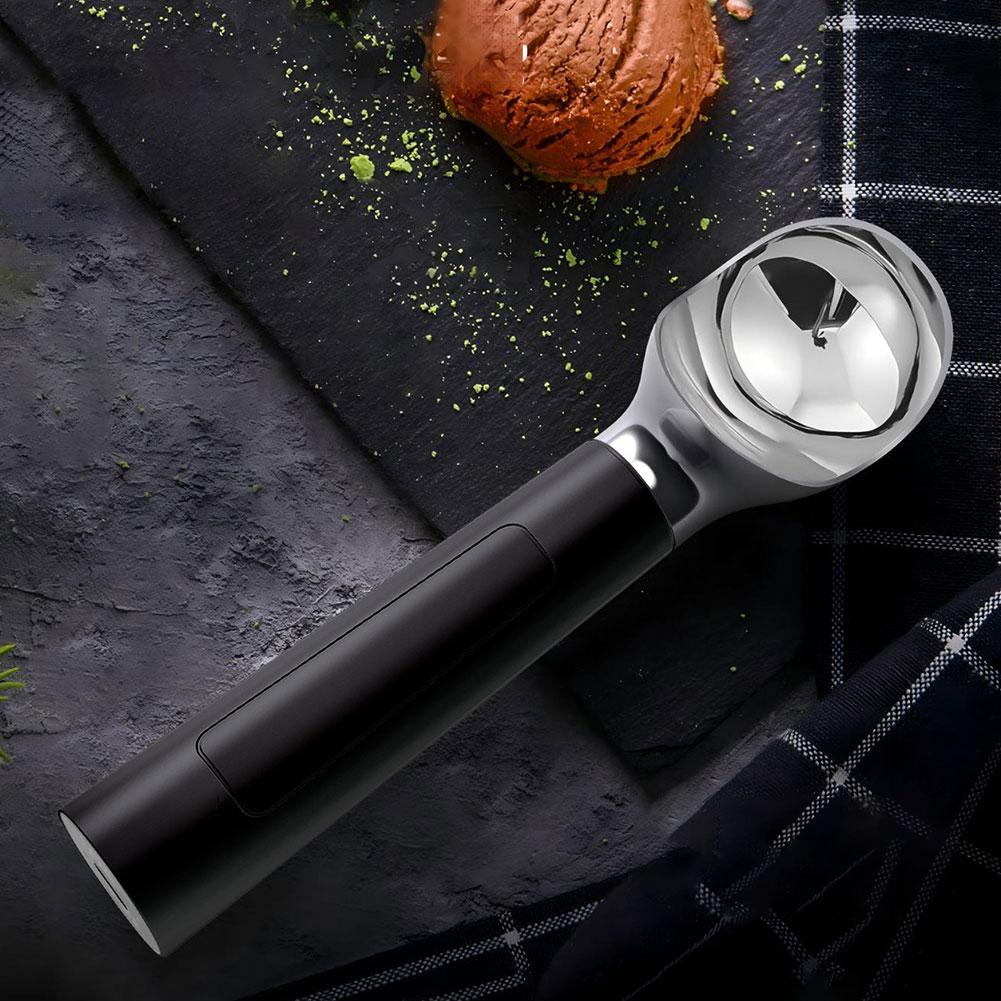 Elektrischer beheizter Eisportionierer, Wiederaufladbarer Portionierer für hartes Eis, Selbstheizender Löffel, Rostfreies Metall, Leicht zu reinigendes Gadget