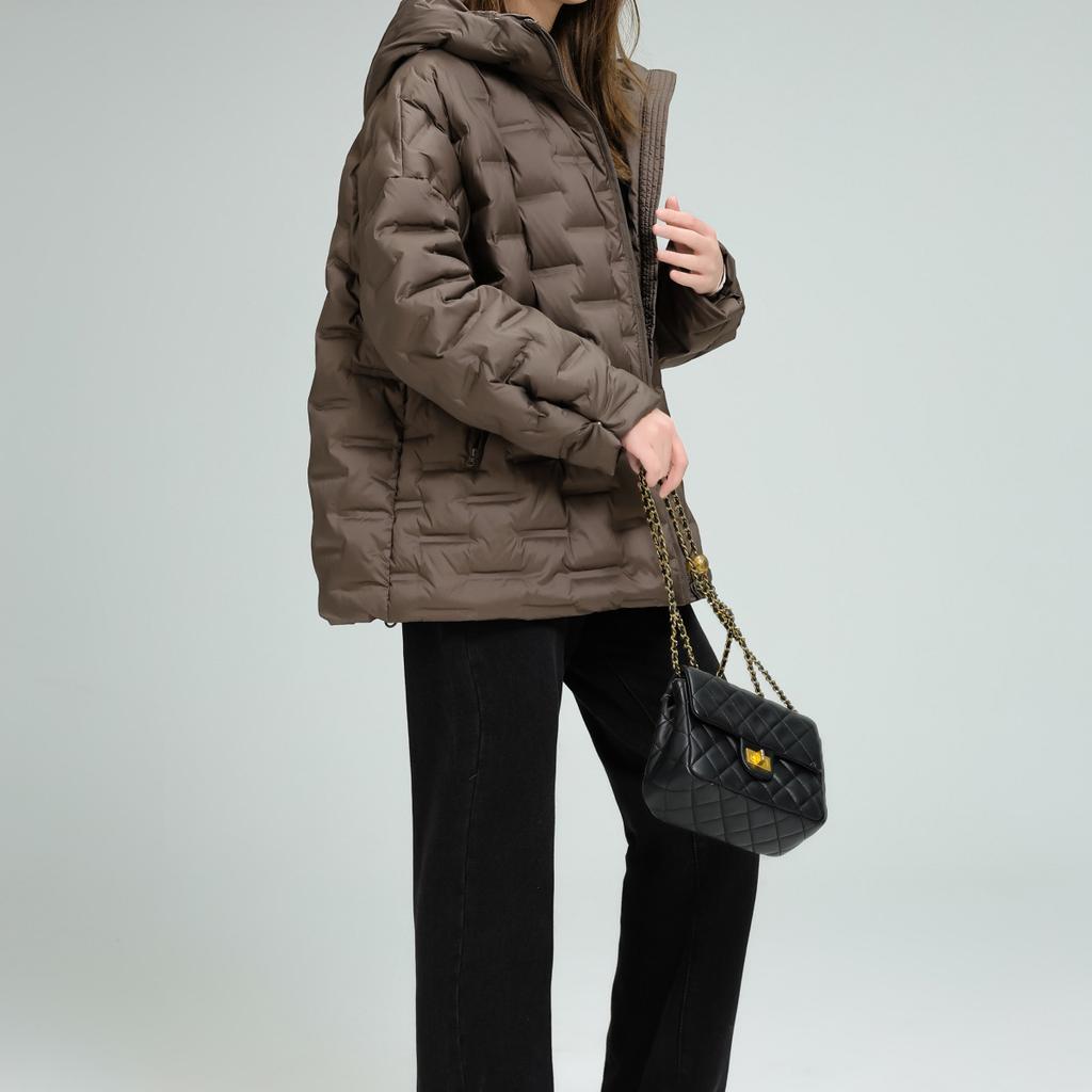Doudoune Femme Décontractée Ample Oversize Automne Hiver Vêtement d'Extérieur Manteau à Capuche