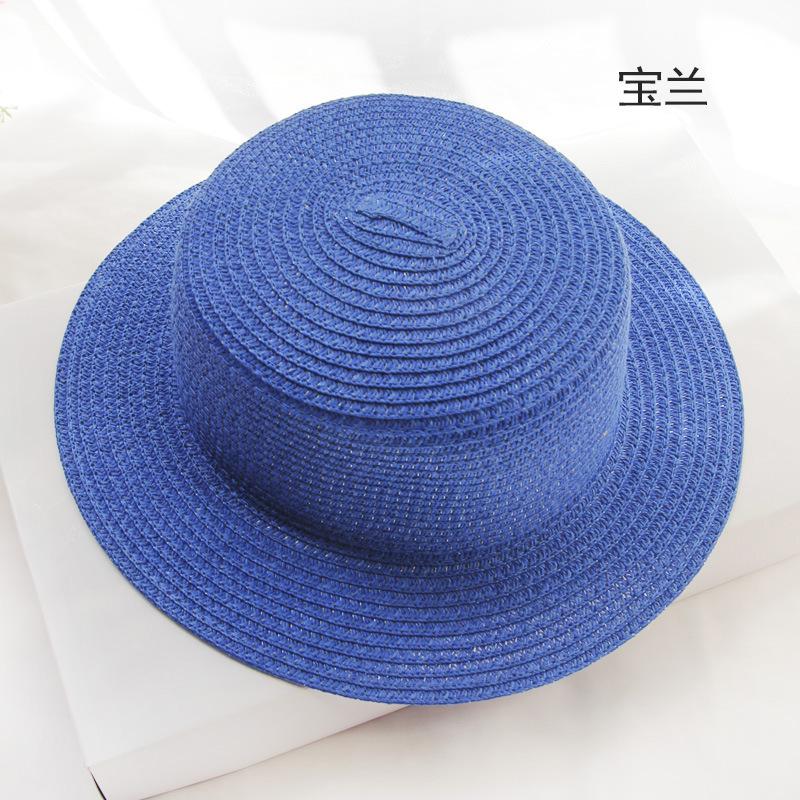 Parent-child Handmade British Hat Summer Women's Sunscreen Straw Hat Flat Top Top Hat Hat Embryo Various Styles of Hat Embryo