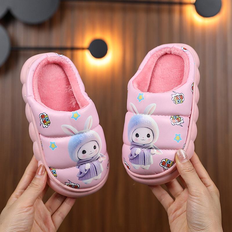 Children's Winter Home Warm Cotton Shoes New Thickened Non-slip Soft Sole Cartoon Cute Indoor Home Cotton Slippers