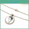 Time Portrait Elvis Gemstone Pendant Necklace Retro Glass Pendant Sweater Chain
