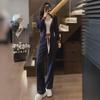 Women's Autumn 2024 Hooded Cardigan & Wide-Leg Pants Two-Piece Stylish Set