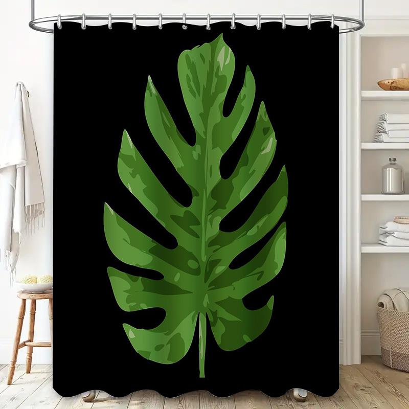 Tropical Monstera Leaf Shower Curtain Botanical Greenery Nature Bathroom Decor Waterproof Fabric Backdrop
