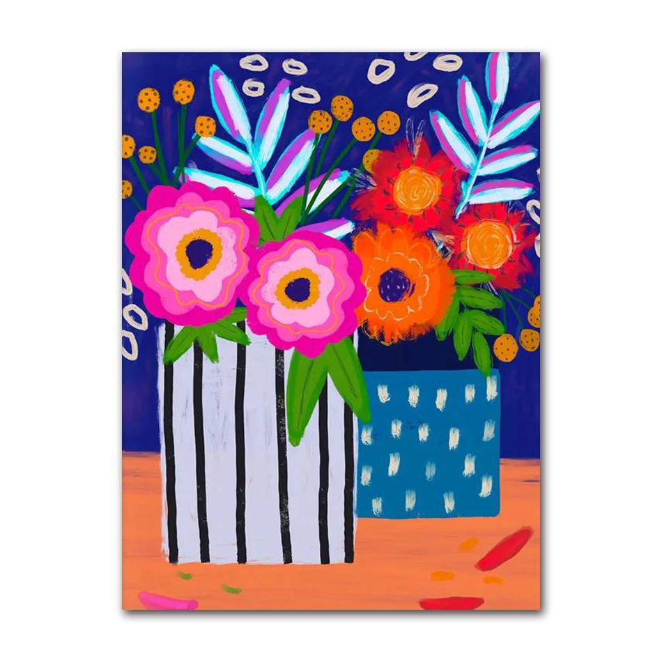 Nordic Posters and Prints for Room Decoration, Wall Photos, Colorful Flower, Rainbow, Cup, Lady Leopard, Canvas Painting