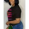 Plus Size Letter Print T-Shirt Casual Crew Neck Short Sleeve T-Shirt Women's Plus Size Clothing