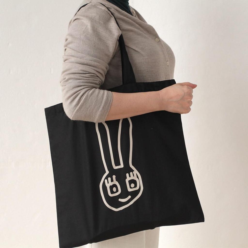Blooming Atsuko Matano Seeing Tote Bag, Loose Bunny (Black), Women's, 001621-0001-06