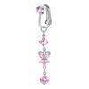 Non-Piercing Butterfly Fake Belly Piercing Butterfly Clip On Umbilical Navel Crystal Fake Piercing Fake Clip Belly Button Rings
