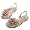 Women Summer Flat Sandals with Skirt Low Heel 1cm 3cm Comfortable Flower Design Female Shoes Women Sandals