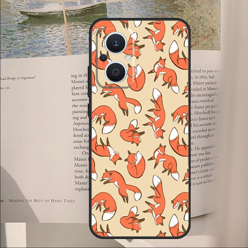 Cartoon Foxes Animal Cover For OPPO Reno 12F 11F 13F 14F 10 11 12 13 14 Pro 8 Lite OPPO Find X9 X6 X5 X8 Pro Case
