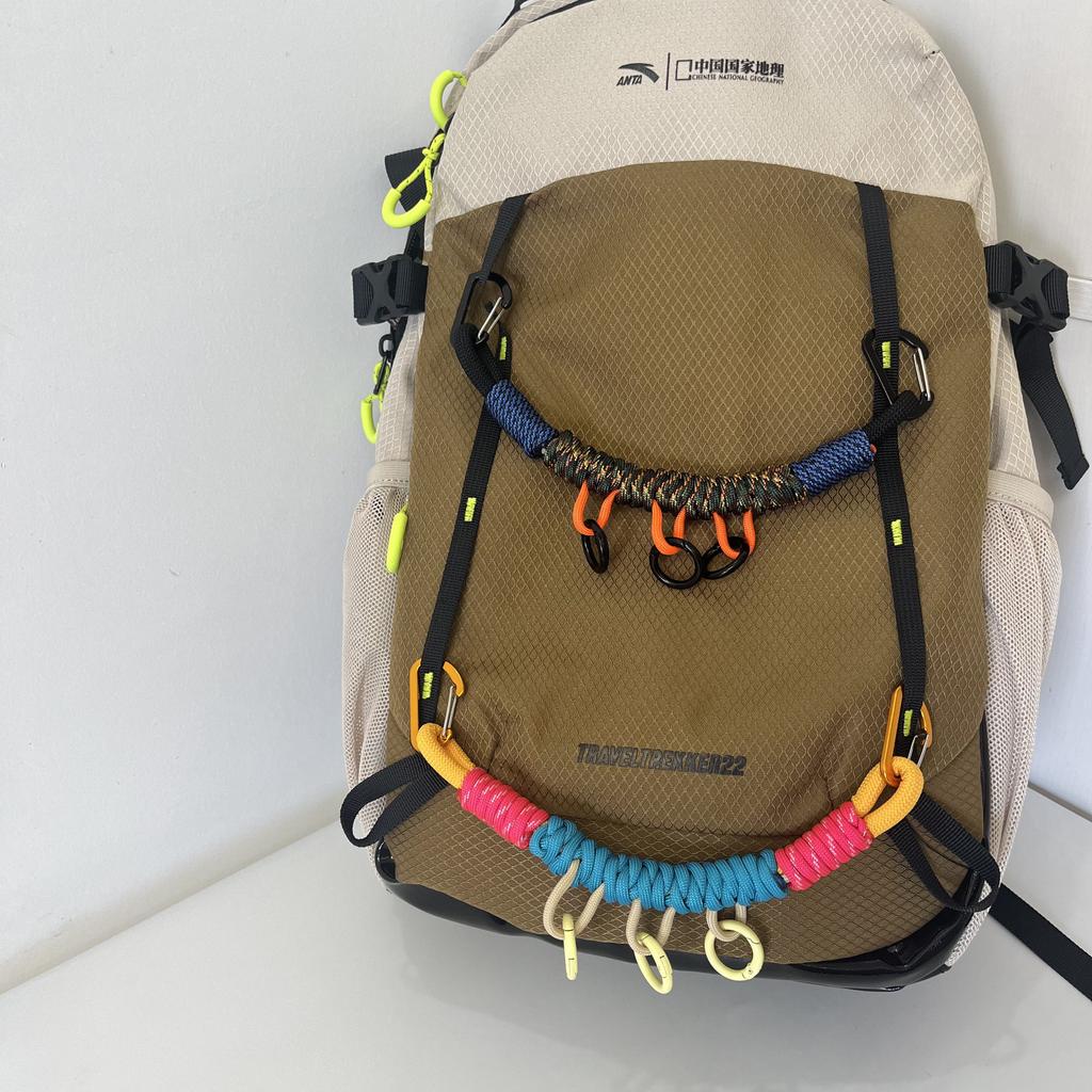Outdoor Tactical DIY Modification Hand-woven Paracord Backpack Hanging Rope Multifunction Bag Strap Lanyard Accessories