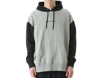 Hoodie Hoodie Sweatshirt Fleece Cotton Color Scheme Script Logo Embroidery Hooded Sweatshirt Oxford Gray XL [Champion] 100% C3-N115 Men's