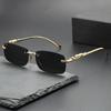 Fashionable square rimless metal glasses suitable for men and women summer decoration suitable for Valentine's Day birthday gift