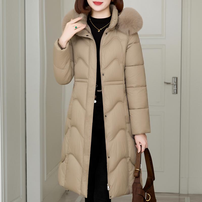 Winter Women's Jackets Hooded Loose Thick Warm Long Parkas Middle Age Female Coat
