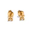Yhpup Mini Very Small Chic Heart Star Flower Round Daily Stacked-up Earrings Women Stainless Steel Versatile Waterproof Jewelry