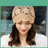 Single Womens Lace Layer Flower Ethnic Style Summer Pullon Turban Headscarf Elegant Thin Hat