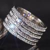 Huitan Multi-layer Shiny Cubic Zirconia Rings for Women Bright Delicate Finger Accessories New Trendy Attractive Wedding