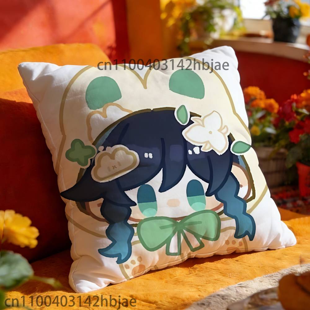 Venti Chibi Pillow Case Print Polyester Fiber 40X40 cm Home Sofa Throw Cushion Cover Decoration