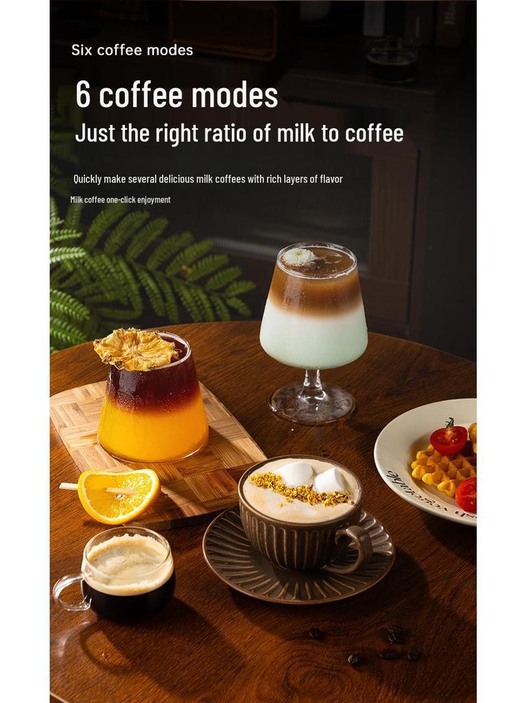 American Fully Automatic Touchscreen Coffee Machine with Built-in Grinder and Steam Milk Frother for Home and Office