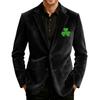Herren Bedruckter Kord Samt Taschen Anzug Jacke Cardigan Herren Freizeitanzug