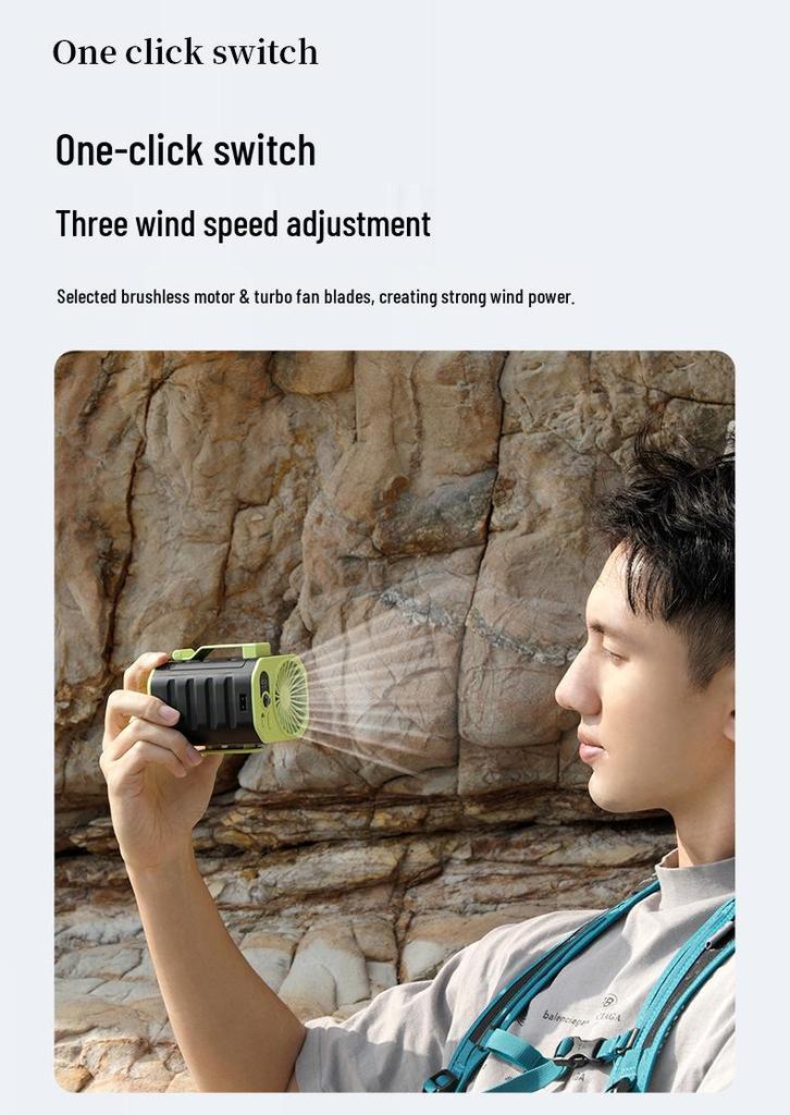 Compact Waist-Hanging High-Speed Portable Fan for Outdoor Cooling and Heat Relief