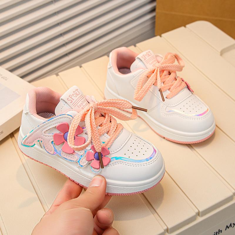 2024 New Girls Casual Sport Shoes Versatile Lace Flowers Unique Children Fashion Cute Princess Sneakers Drop Shipping Kids Shoes