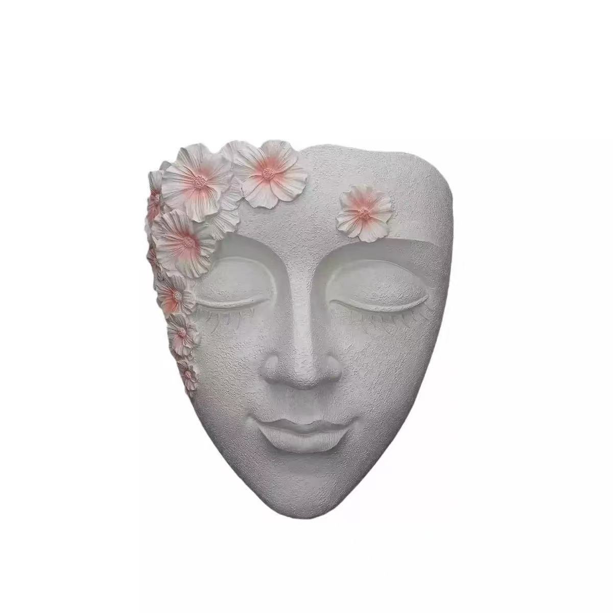Creative Wall Mounted Facial Flower Pot Rainproof Wall Mounted Resin Succulent Flower Pot Statue Garden Decoration