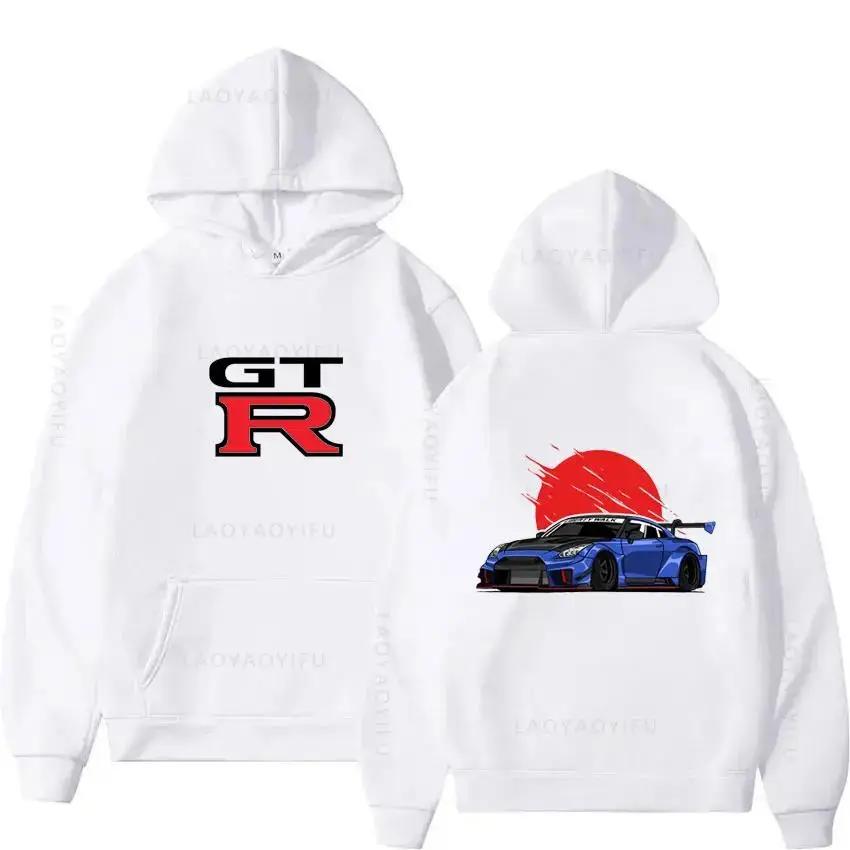The first letter D GTR R35 streetwear hoodie, Japanese car sports hoodie, sweatshirt, men's clothing, Harajuku street pullover