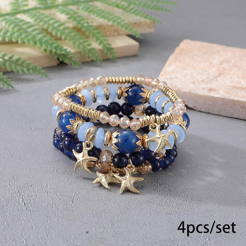 Bohemian bracelet creative tassel multi-layer beaded bracelet