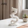 PLA Dragon Statue 3D Printed Chinese Figurine Collectible White Statue Handmade Figurine Sculpture Feng Shui Decoration for Home Office