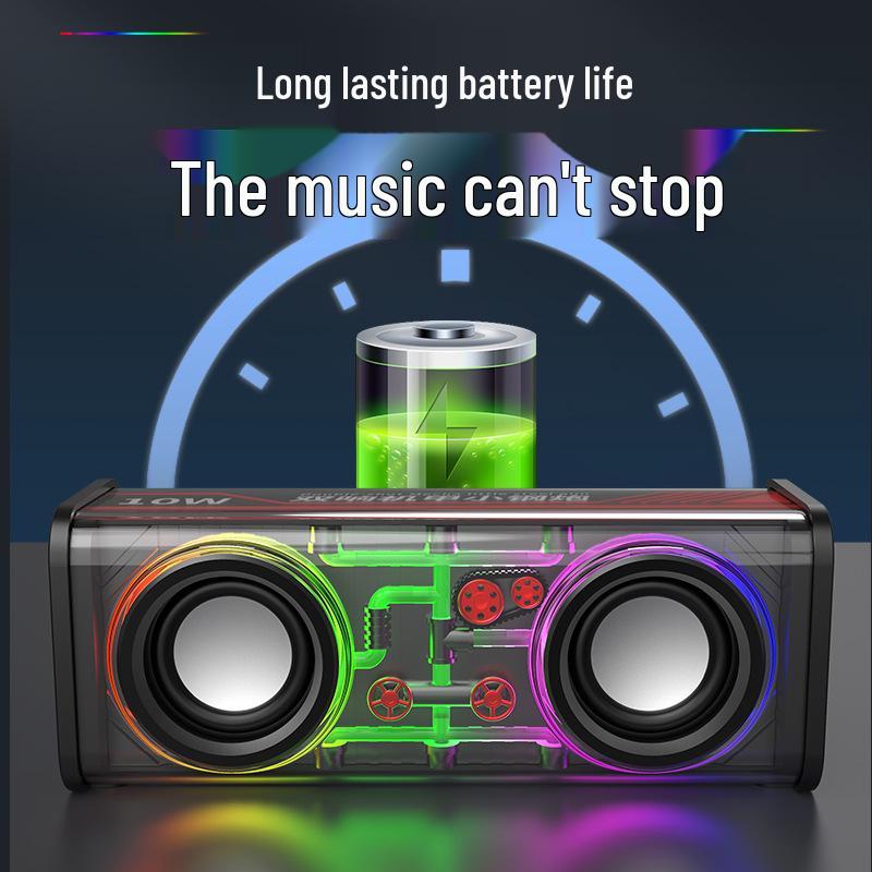 V8 Bluetooth Mini Speaker: Portable, Colorful LED, Heavy Bass, Desktop-Ready