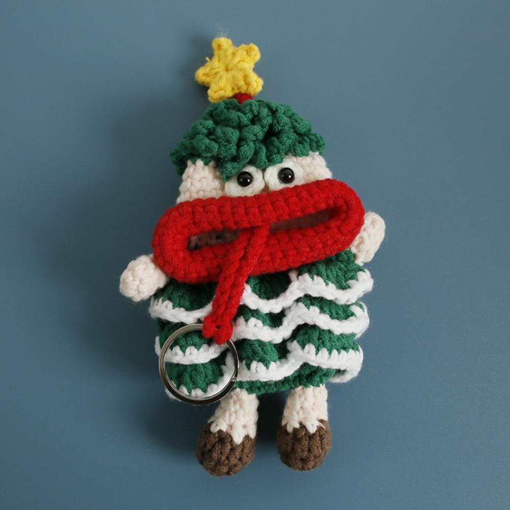 Cartoon Crochet Keychains Handmaking Knitting Doll Jewelry Gift Sausage Mouth Doll Car Keys Holder