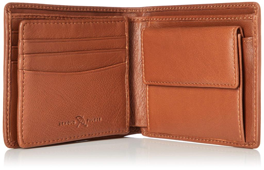 Arnold Palmer Bifold Wallet with Bill Sheepskin APS3204 Men's Compartment, Leather, (Tan)