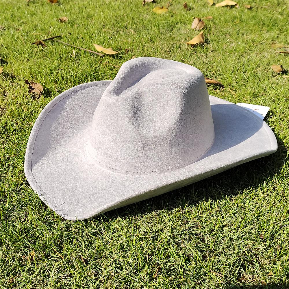 Nowy klasyczny zamszowy kapelusz fedora kowbojski z szerokim rondem 9,5 cm dla mężczyzn i kobiet, modny kapelusz podróżny na imprezę, sombrero vaquero