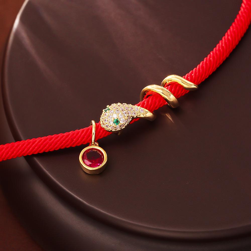 Chinese Zodiac Snake Red String Bracelet: Festive, Romantic, Ethnic Style Hand Ornament