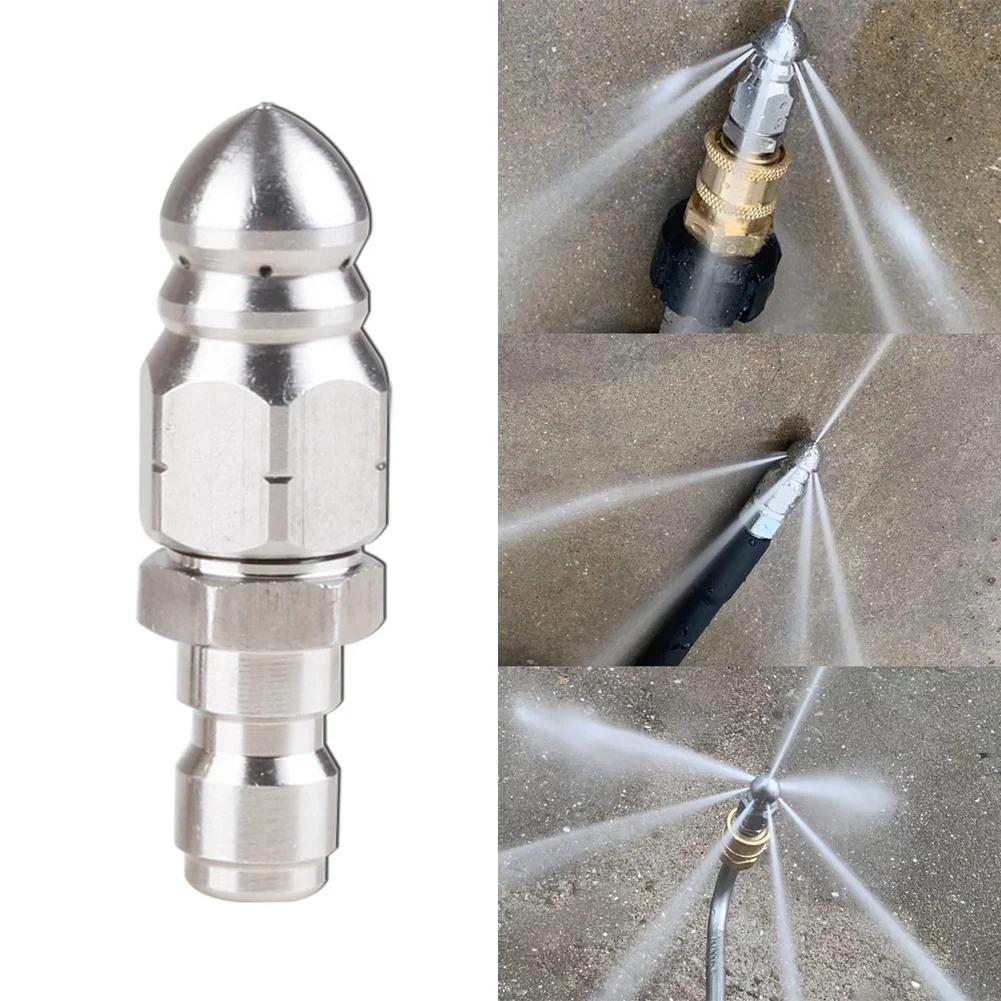 1 Front 6 Back Spray Pattern High Pressure Washer Nozzles 1/4" Quick Plug Sewer and Sewage Hose Nozzle  Accessories 5000psi