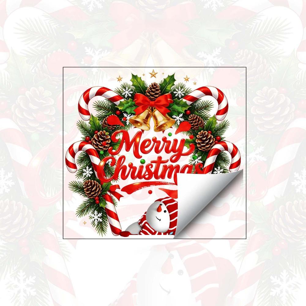 Colorful Christmas Window Sticker Removable Festive Room Decoration Static Glass Cling Homeowner