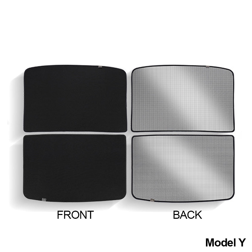 2Pcs Car Glass Roof Sunshade Front Rear Open Sunroof Windshield Shade Net UV Protection Interior Cover For Tesla Model 3 Y