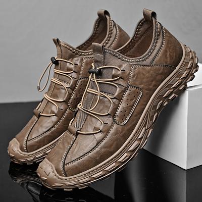 Sapatos de Couro Masculino Mocassins Casuais Design de Luxo Slip on Sapatos Sociais Masculinos Estilo Lazer Tamanho Grande Sola Resistente ao Desgaste para Exterior