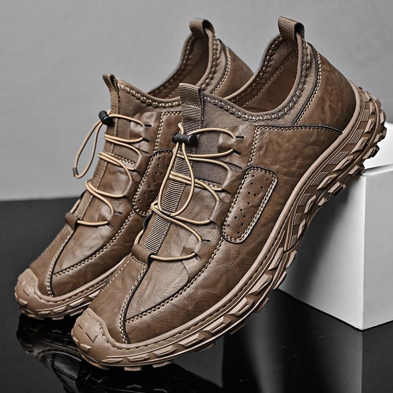 Fashion Leather Shoes Man Casual Loafers Luxury Design Slip On Male Dress Shoes Leisure Style Big Size Outdoor Wear-resistant Sole