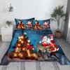 Christmas Snowman Bed Sheet Set Santa Claus 3D Carton Polyester Bed Flat Sheet With Pillowcase Kids Bedding 2/3pcs Modern Design