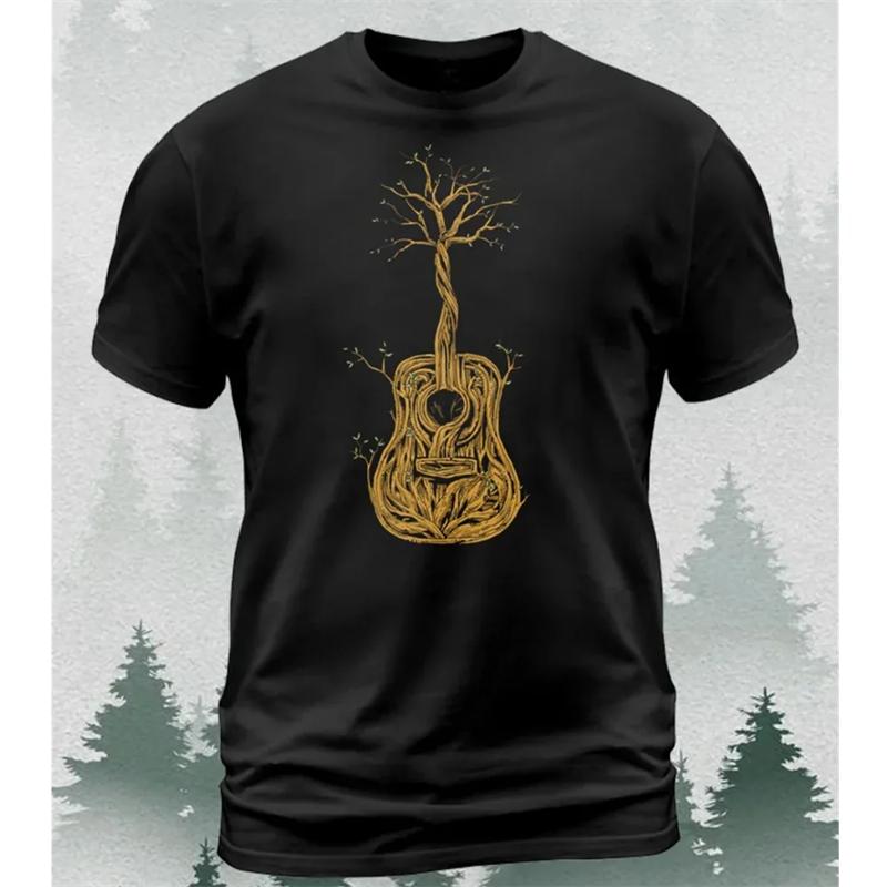 Vintage Tree Pattern 3d Print T-shirts Loose Oversized Fashion Sports Tops Street Casual Men's T-shirts