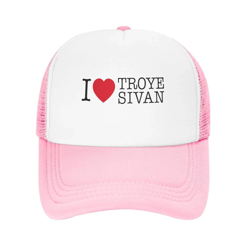 I Love Troye Sivan Very Much Hiking Mesh Baseball Caps For Womens Unisex Male Beach Golf Hat Hip Hop Trucker Cap